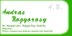 andras mogyorosy business card