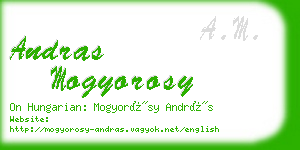 andras mogyorosy business card